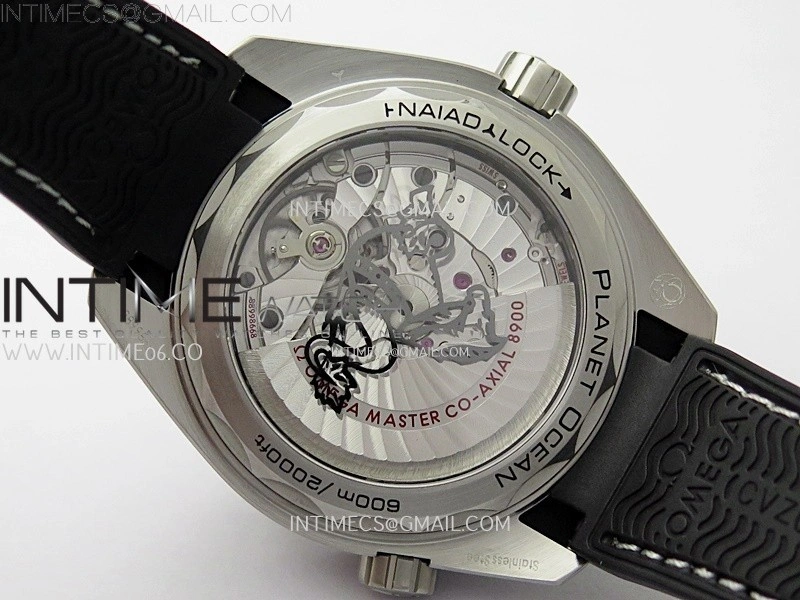 Planet Ocean 600M 43.5mm Black Ceramic Bezel SS VSF 1:1 Best Edition Gray Dial on Black Rubber Strap A8900